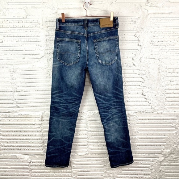 American Eagle Slim Straight Dark Wash Jeans Size 28 X 30 - Picture 7 of 14